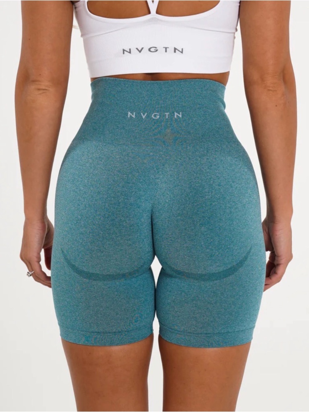 NVGTN Teal Contour Seamless Shorts